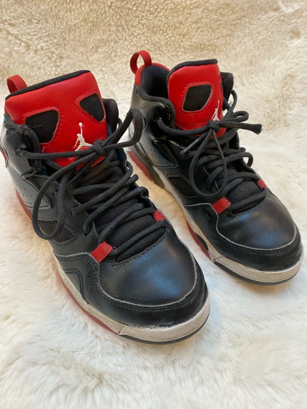 Nike Kids Black and Red High-Top Sneakers - Picture 2 of 8
